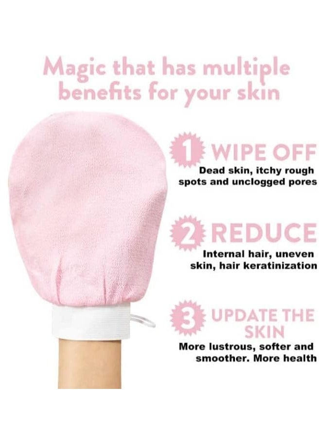 2PCS Korean Loofah for Cleaning the Skin and Exfoliating The Skin Viscose Shower Glove For Making Moroccan Bath At Home Pink Color  - Image 5