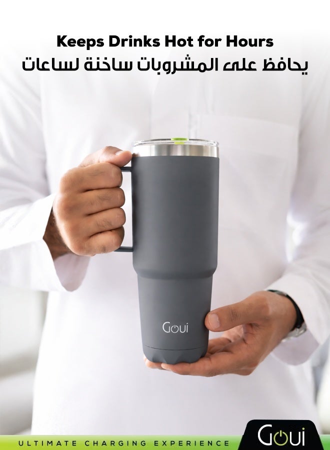 جوي كوب حراري من الفولاذ المقاوم للصدأ مع مقبض – عزل مفرغ مزدوج الجدران للمشروبات الساخنة والباردة، سعة 600 مل، تصميم مريح، مانع للتسرب، متين وصديق للبيئة، كوب سفر ممتاز - Image 2