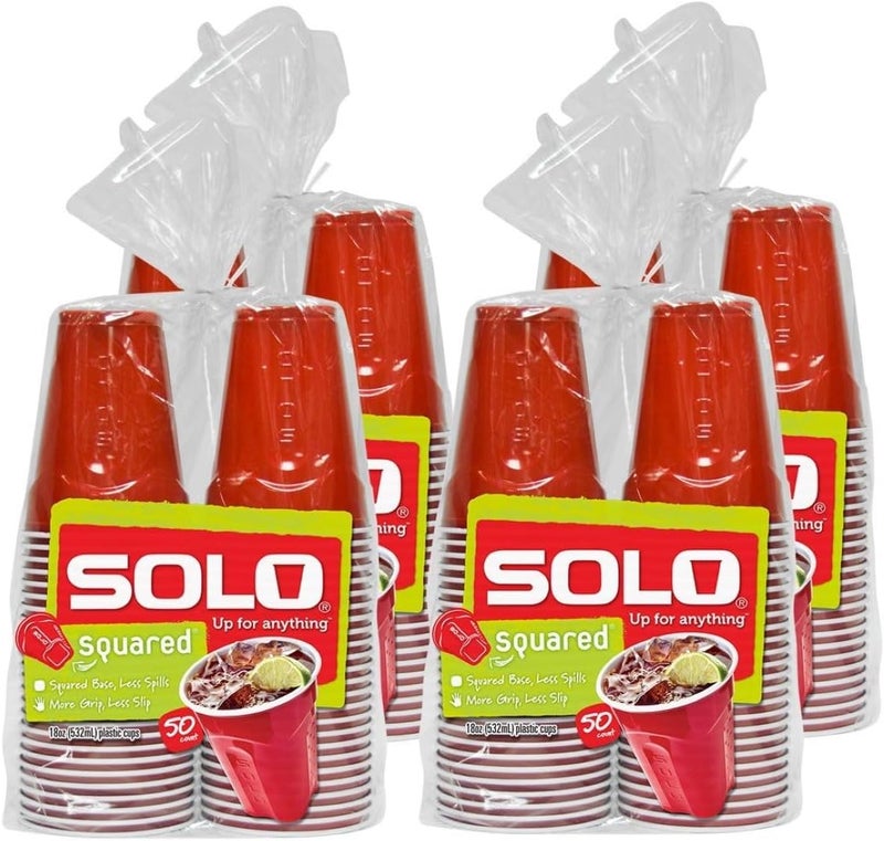 Solo Cup Company Red Squared Plastic Party, 18 Ounce, 200 Count - Image 1