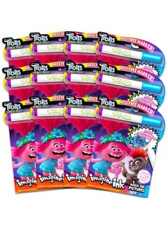 Bendon Trolls Imagine Ink Party Favors For Kids 35 Bulk Set 12 Pk Bundle With Trolls World Tour Mess Free Coloring Books For Girls ; Poppy Trolls Coloring Books Party Supplies  - Image 1