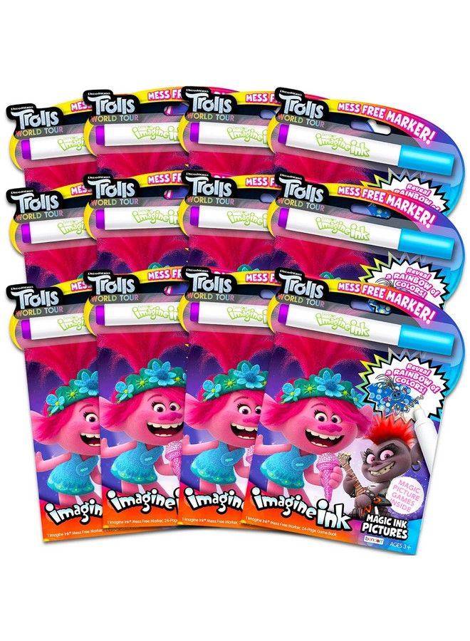 Bendon Trolls Imagine Ink Party Favors For Kids 35 Bulk Set 12 Pk Bundle With Trolls World Tour Mess Free Coloring Books For Girls ; Poppy Trolls Coloring Books Party Supplies - Image 1
