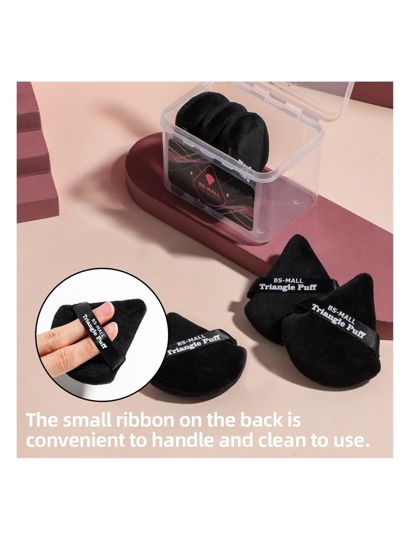 BS Mall 14PCS Powder Puffs for Face Powder Triangle Powder Puff for Loose and Cosmetic Foundation, Makeup Puff for Contouring, Cloud Kiss Beauty Makeup Tools (Pink/Black) - Image 3