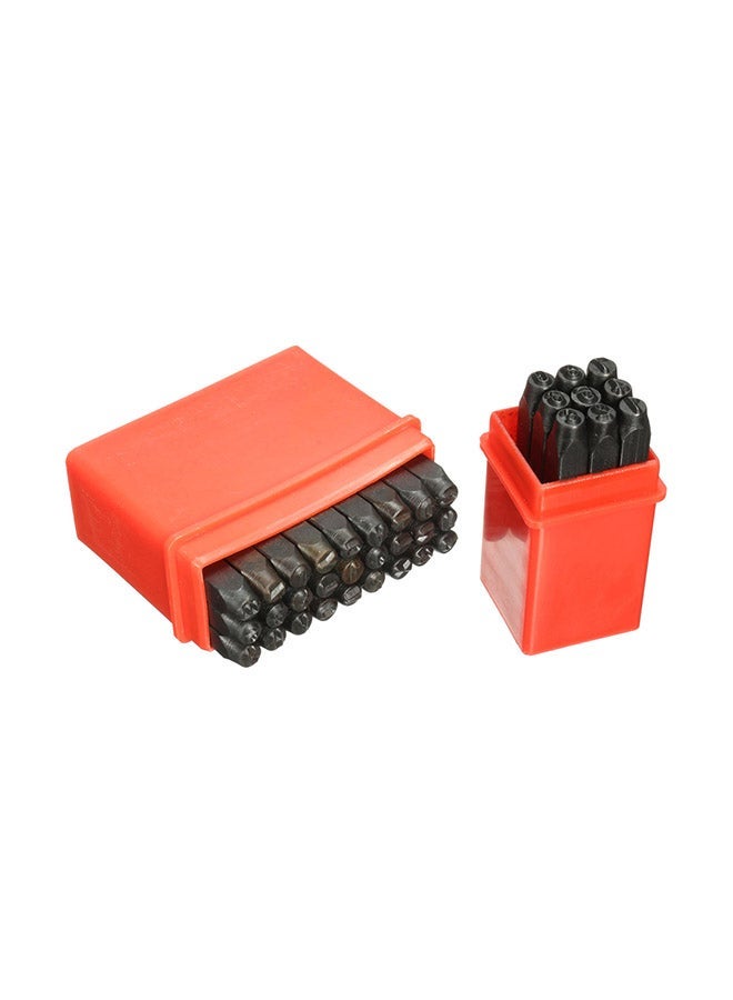 36-Piece Letter And Number Stamp Punch Set Black 0.65kg - Image 1