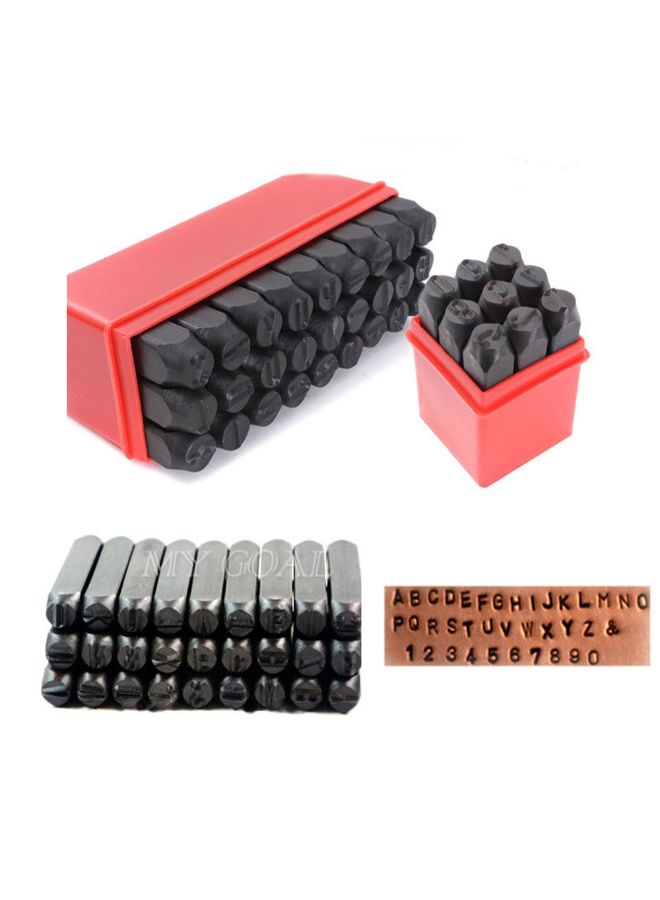 36-Piece Letter And Number Stamp Punch Set Black 0.65kg - Image 2