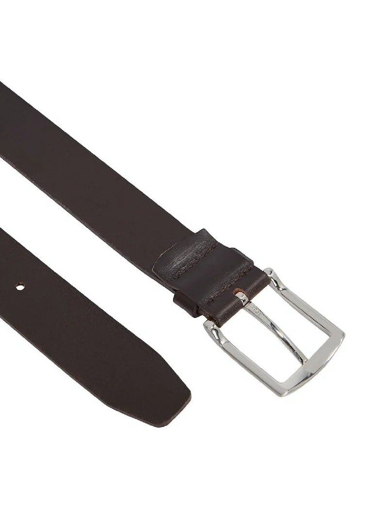 TOMMY HILFIGER Men's Denton Flag Keeper Leather Belt - Leather, Brown