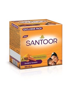 Santoor 8-Piece Sandal And Turmeric Soap Set 125grams  - Image 1