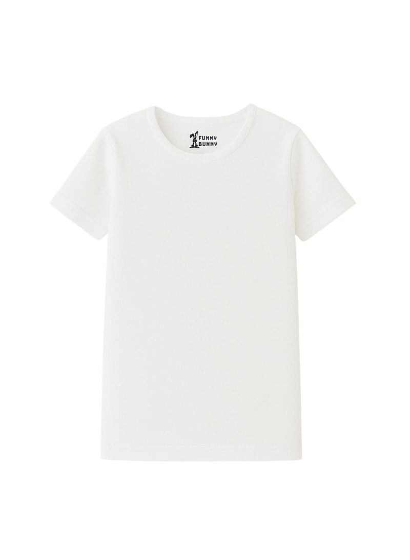 فاني باني باك يحتوي علي 3 قطع اندرشيرت داخلي نصف كم قطن ابيض للاطفال - Image 2