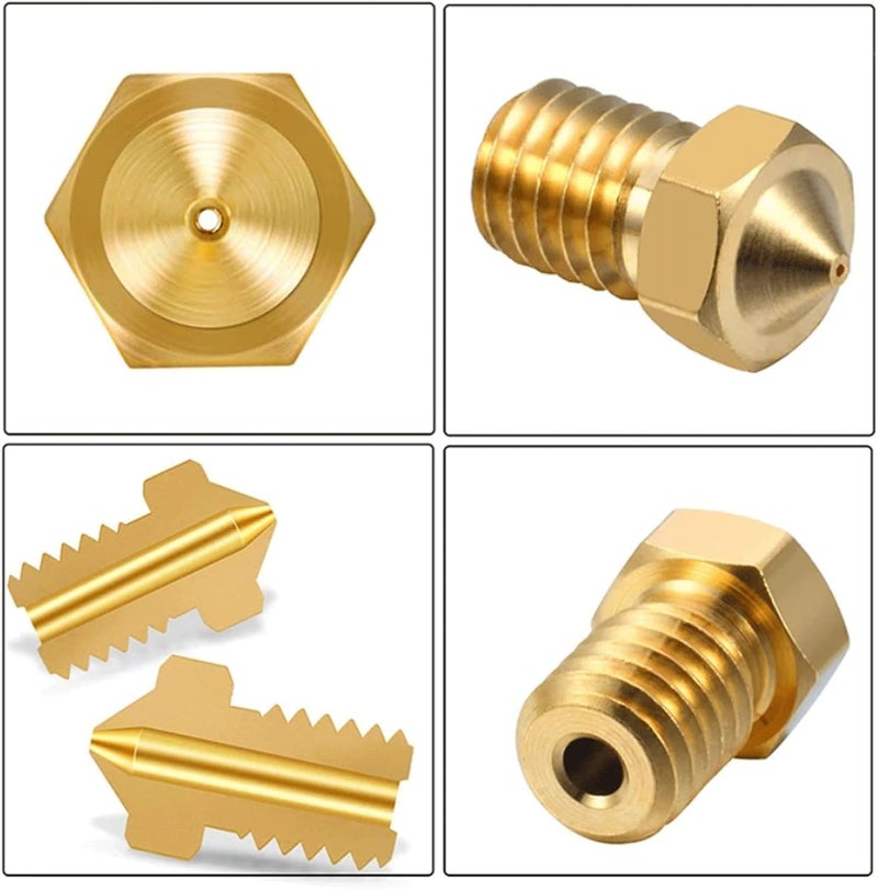 AITIAO 40 Pcs for E3D Nozzles Extruder Nozzles V5 V6 0.2mm 0.25mm 0.3mm 0.35mm 0.4mm 0.5mm 0.6mm 0.8mm 1.0mm 3D Printer Brass Nozzles Extruder Print Head for 1.75mm Filament for E3D V5-V6 3D Printer - Image 4