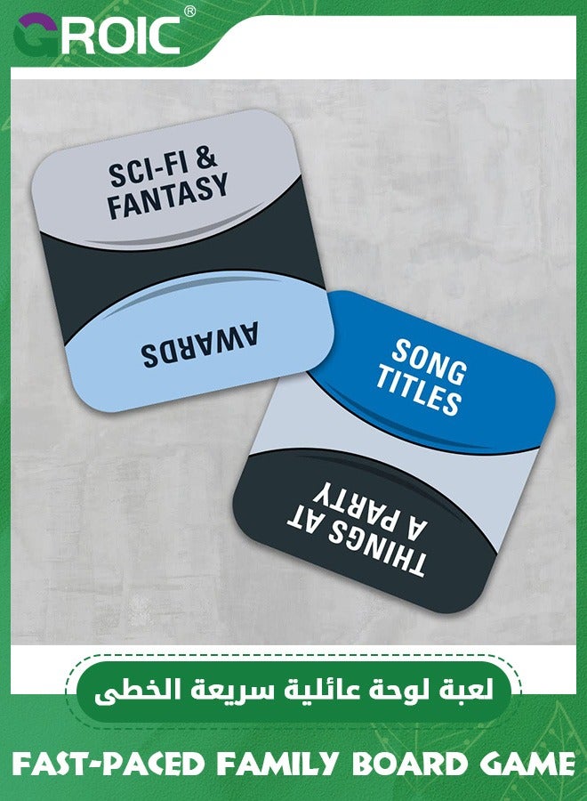 GROIC Word Game with Cards, Fast-Paced Family Board Game for Kids, Choose a Category & Race Against The Timer to be The Last Player, Learning Educational Toys Learning Game for All Ages - Blue - Image 5