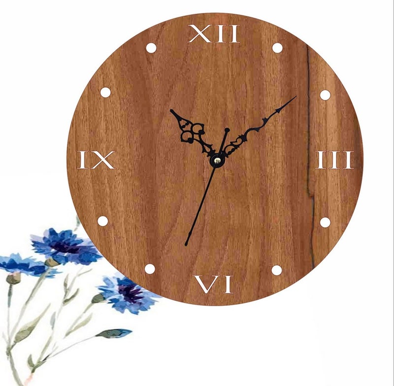 ADK Wall Clock MDF Wood Modern Clock Trendy Silent NonTicking Battery Operated Wall Clocks for Living RoomHomeKitchenBedroomOfficeSchool Decor DN34 Brown 142 - Image 3