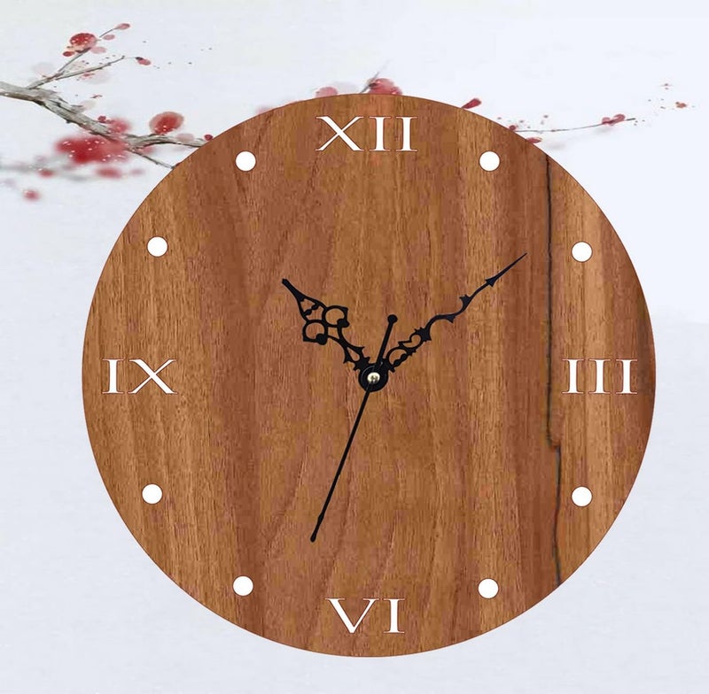 ADK Wall Clock MDF Wood Modern Clock Trendy Silent NonTicking Battery Operated Wall Clocks for Living RoomHomeKitchenBedroomOfficeSchool Decor DN34 Brown 142 - Image 4