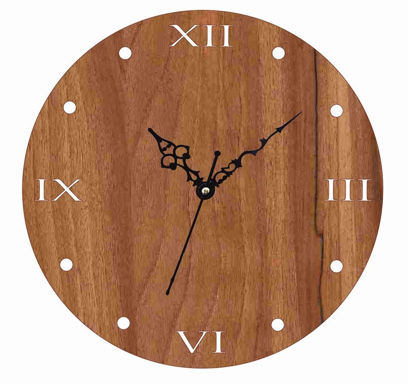 ADK Wall Clock MDF Wood Modern Clock Trendy Silent NonTicking Battery Operated Wall Clocks for Living RoomHomeKitchenBedroomOfficeSchool Decor DN34 Brown 142 - Image 1