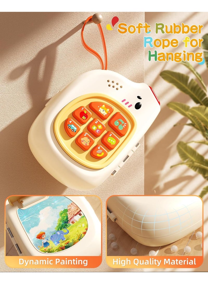 PTTIMFFM 2-in-1 Musical Baby Phone & Sensory Busy Board, Montessori Educational Toy for Toddlers 1–3, Fine Motor Skills, Language & Auditory Development Gift for Boys & Girls - Image 3