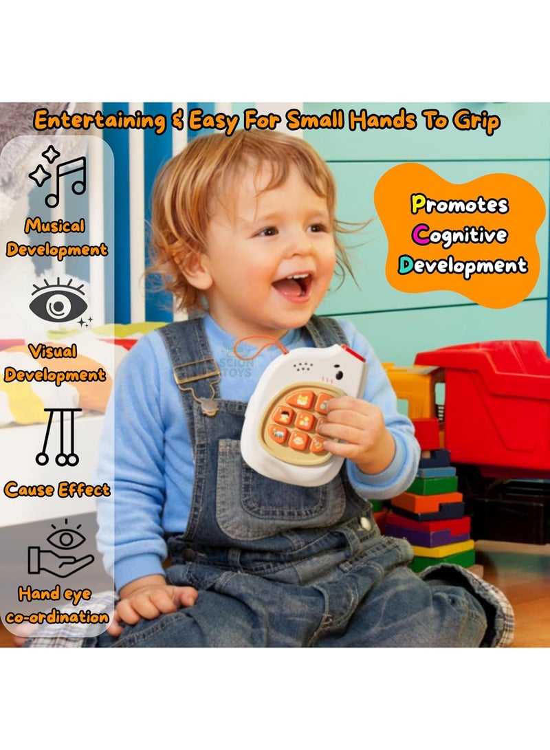PTTIMFFM 2-in-1 Musical Baby Phone & Sensory Busy Board, Montessori Educational Toy for Toddlers 1–3, Fine Motor Skills, Language & Auditory Development Gift for Boys & Girls - Image 4