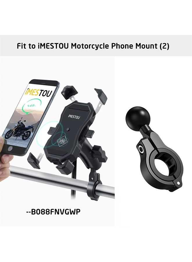iMESTOU Aluminium 1" Ball Mount Adapter, iMESOTU Ball Base Fits to Handlebar Diameter 0.86"-1"-1.26" or Rear-View Mirror Pole Compatible with Ram Phone Mounts with 1 Inch Ball Sockets - Image 5