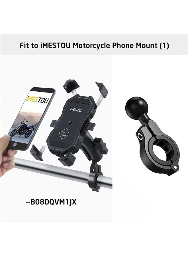 iMESTOU Aluminium 1" Ball Mount Adapter, iMESOTU Ball Base Fits to Handlebar Diameter 0.86"-1"-1.26" or Rear-View Mirror Pole Compatible with Ram Phone Mounts with 1 Inch Ball Sockets - Image 4