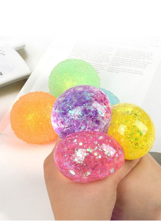 GROIC - Stress Ball Squeeze Durable Glitter Ball Toys, Stress Relief Fidget Toys, Sensory Toys for Children with Anxiety, ADHD, Autism, Super Soft Relaxing Toys - Image 1