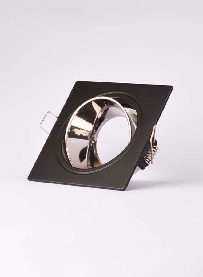 ٍSiera Light Frame Spotlight Single Square 7 cm aluminium black with pearl black reflection H-101 - Image 1