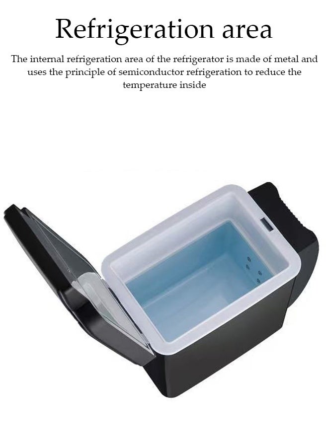 DUNISO 6L Car Refrigerator Portable Auto Mini Fridge Low Noise Fridge Automotive Single Person Refrigeration Fast Cooling Small Refrigerator Hot and Cold Available for Drink and Food Portable Freezer for Boat RV Outdoor Camping Road Trips - Image 4