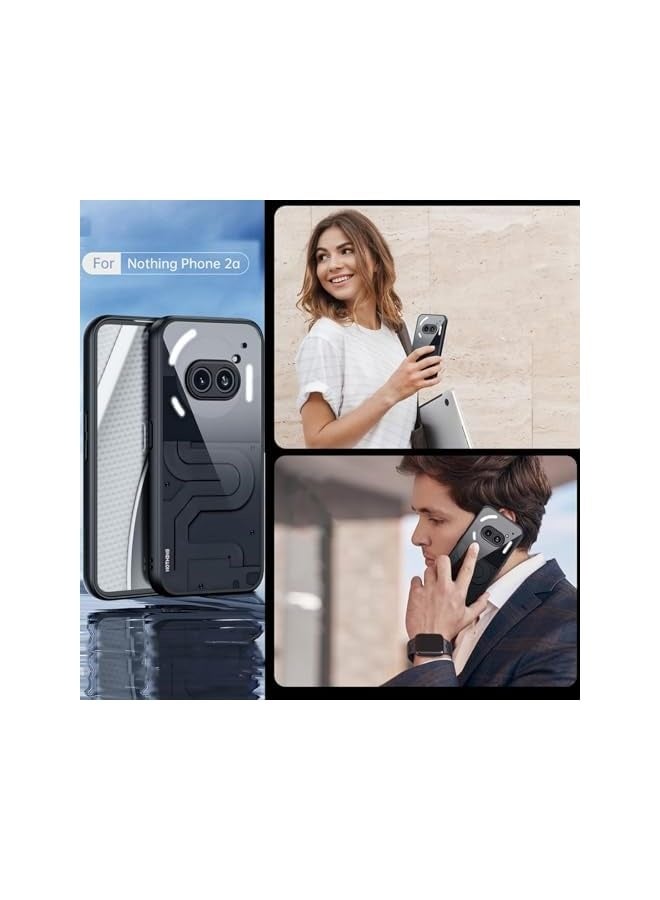 [3 in 1] for Nothing Phone 2a Case with Tempered Glass Screen Protector, Military-Grade Drop Protection Cover, Shockproof Soft Slim TPU Anti-Scratch Clear Case (Black, Nothing Phone 2a) - Image 3