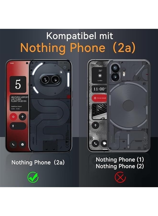 [3 in 1] for Nothing Phone 2a Case with Tempered Glass Screen Protector, Military-Grade Drop Protection Cover, Shockproof Soft Slim TPU Anti-Scratch Clear Case (Black, Nothing Phone 2a) - Image 2