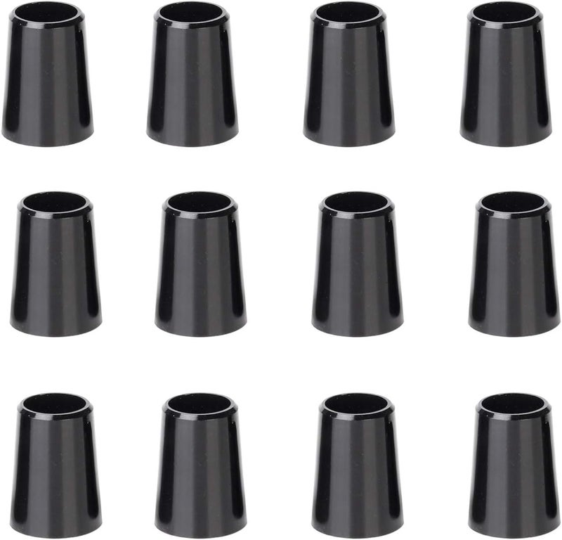 12 Pieces Solid Black Flat Golf Iron Ferrules for Tapered 0.355 Shaft and 0.370 Shaft 0.500/0.750/1.000 Height Optiona
