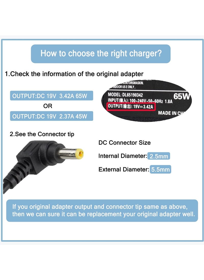 65W Laptop Charger for Toshiba Satellite C50 C55 C655 C675 C850 C855 C855D C875 P50 L50 L55 L55D L75 L300 L305 PA3917U-1ACA PA3714U-1ACA PA5035U-1ACA 19V 3.42A AC Adapter for Toshiba Laptop[5.5x2.5mm] - pzsku/Z0D36D4A49ECA337A9E46Z/45/1741341431/9e04333a-5e0d-468f-b781-c9d8f81d2941