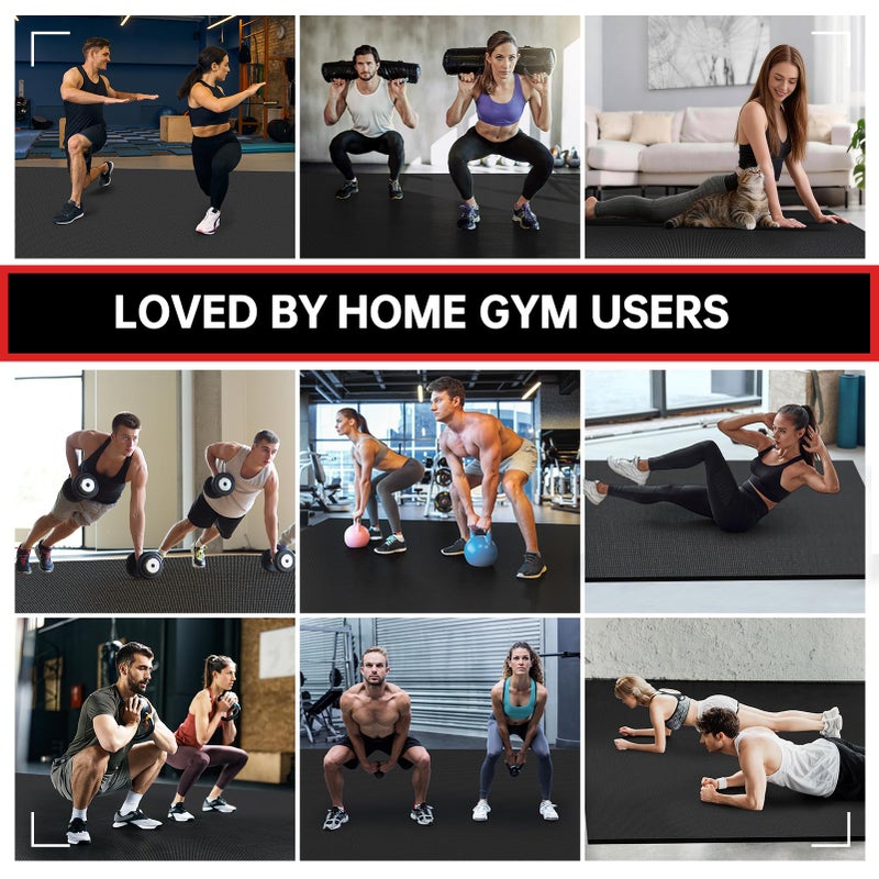 GymCope Extra Large Exercise Mat, 10'x6'/9'x6'/8'x6'/7'x5'/6'x4'(8mm) Thick Workout Mat for Home Gym & Garage Flooring, Shoe-Friendly, High-Density, MMA, HIIT, Weight Lifting, Cardio&Strength - Image 5