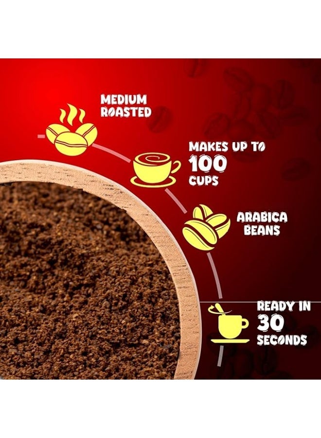 Bevzilla 400 Gram (200 Gm Pack of 2) 100% Arabica Instant Classic Strong Coffee Powder | Make 200 Cups Coffee| Espresso, Latte & Cappucino| Hot Cold Unbreakable Jar - Image 2