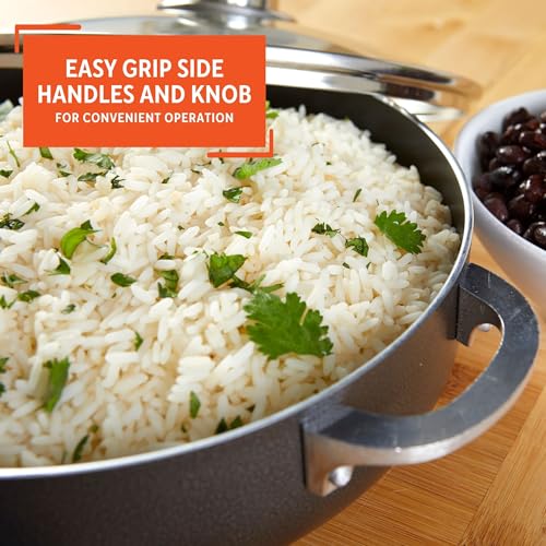 IMUSA 3.2qt Charcoal Aluminum Nonstick Caldero with Glass Lid, Black - Image 5