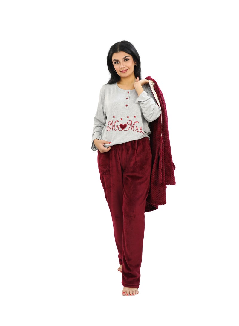 Dadoush Women's pajamas fur from 3 pieces for more warmth and elegance  - Image 2