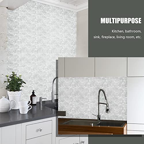 KASARO Peel and Stick Backsplash Shell Tiles, Mother of Pearl Mosaic Self Adhesive Tiles for Kitchen Wall Bathroom Bedroom Decor, White, 6-Sheet - Image 4