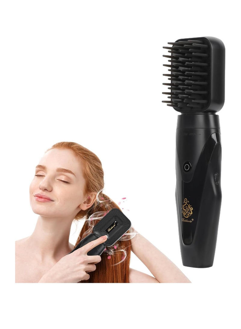 Electric Hair Steamer with Styling Comb – 3rd Generation Portable Arabic Hair Incense Device – Rechargeable via Type-C – Black Color - Image 1