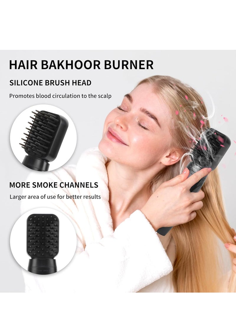 Electric Hair Steamer with Styling Comb – 3rd Generation Portable Arabic Hair Incense Device – Rechargeable via Type-C – Black Color - Image 4