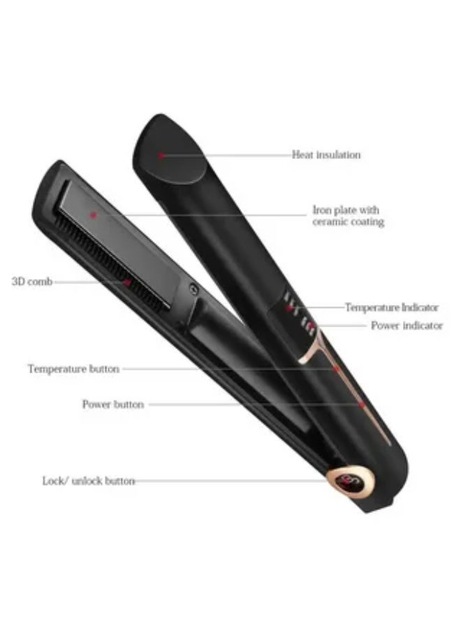 Hair Straightener, Fast Heat Titanium Hair Straightener for Stylish Styles, 2-in-1 Hair Straightener and Curler Dual Voltage Styling Tool for Professional Salon Straightening/Curling/Waving - Image 2