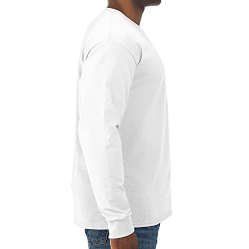 Jerzees Mens Dri-Power Long Sleeve T-Shirt T Shirt, White, Large US - Image 2