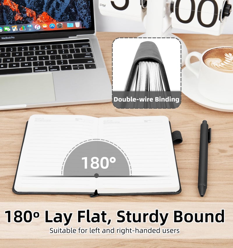 ALKALO 3 Pack Pocket Journaling Notebooks, A6 Small Notebook Total 360 Pages Journaling Notebooks For Note Taking Journals For Writing Mini Note Pads With Pen Holder 100 GSM Thick Paper(3 Black) - Image 3