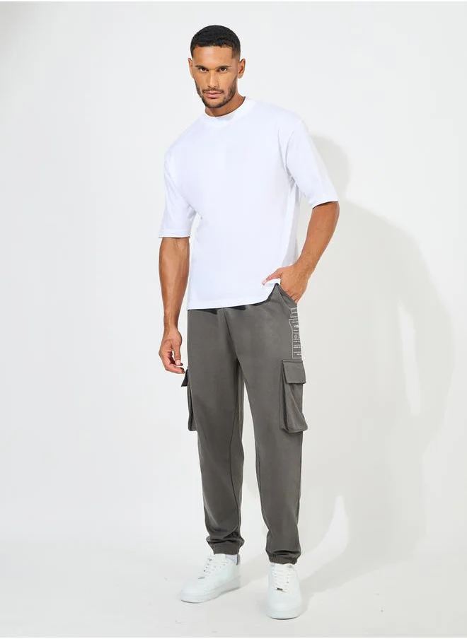 Styli Graphic Print Oversized Cargo Joggers