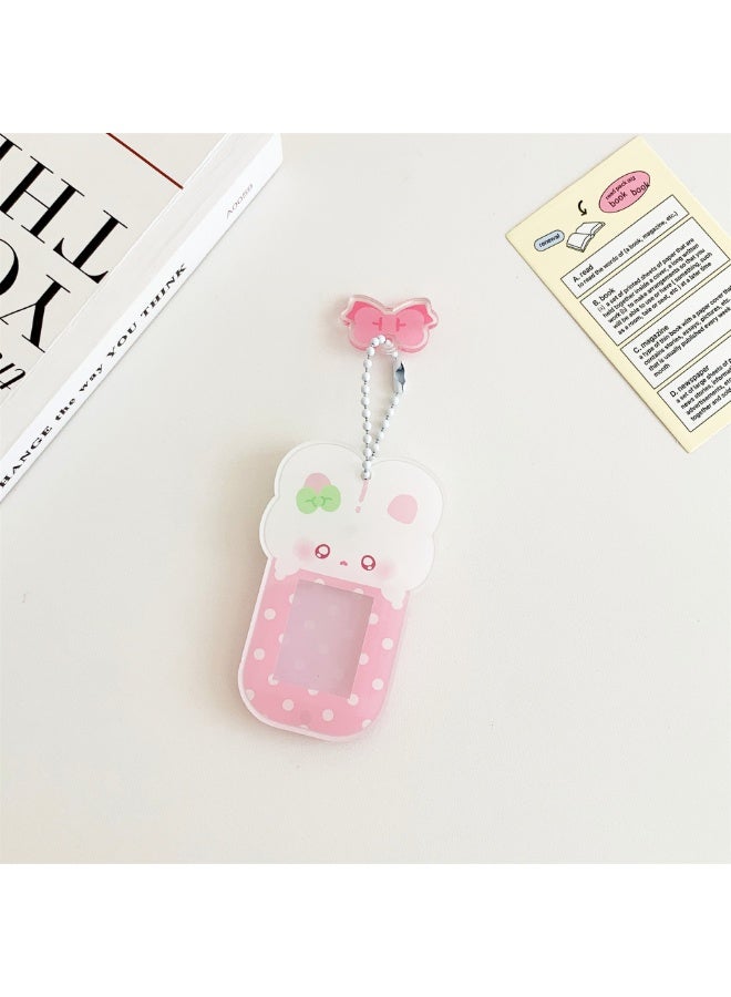 NIBEMINENT 1 - Piece Cartoon Acrylic Magnetic Suction Kpop Photo Card Holder Pendant Key Chain ID Badge Holder ID Card Holder Photo Card Protector for School ID Office ID Access Card for Women Girls - Image 1