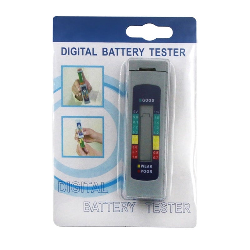 Battery Tester: Grey ABS Material, Insulation & Long Service Time - Digital Display, Portable Size, Supports AA, AAA, 9V, 6F22, Button Cell for Home Maintenance & Daily Use - Image 2