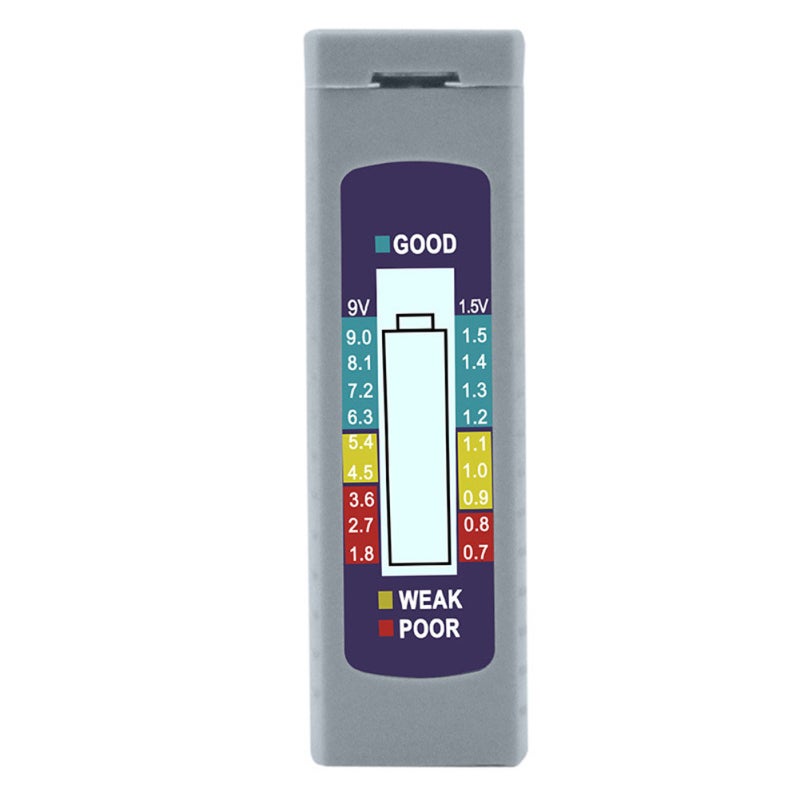 Battery Tester: Grey ABS Material, Insulation & Long Service Time - Digital Display, Portable Size, Supports AA, AAA, 9V, 6F22, Button Cell for Home Maintenance & Daily Use - Image 1