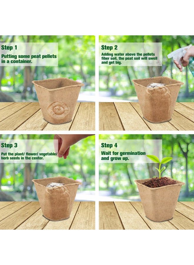 ZeeDix 30mm 50Pcs Compressed Peat Pellet Fiber Soil Plant Seed Starters - Nursery Plugs Pallet Seedling Soil Block for Grow Herbs Plant Flowers Vegetables(with Box) - Image 4