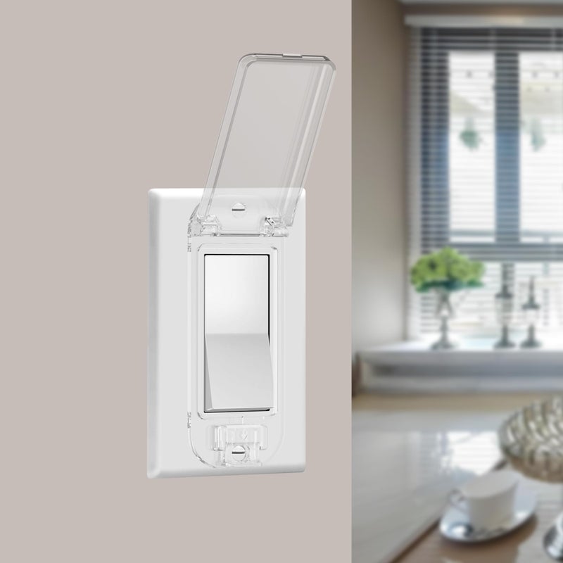 LRANFOW 2 Light Switch Guard Cover, Baby Proof Wall Switch Cover Guard for Rocker Light Switch Protects Your Lights or Circuits from Being Accidentally Turned On or Off - Image 2