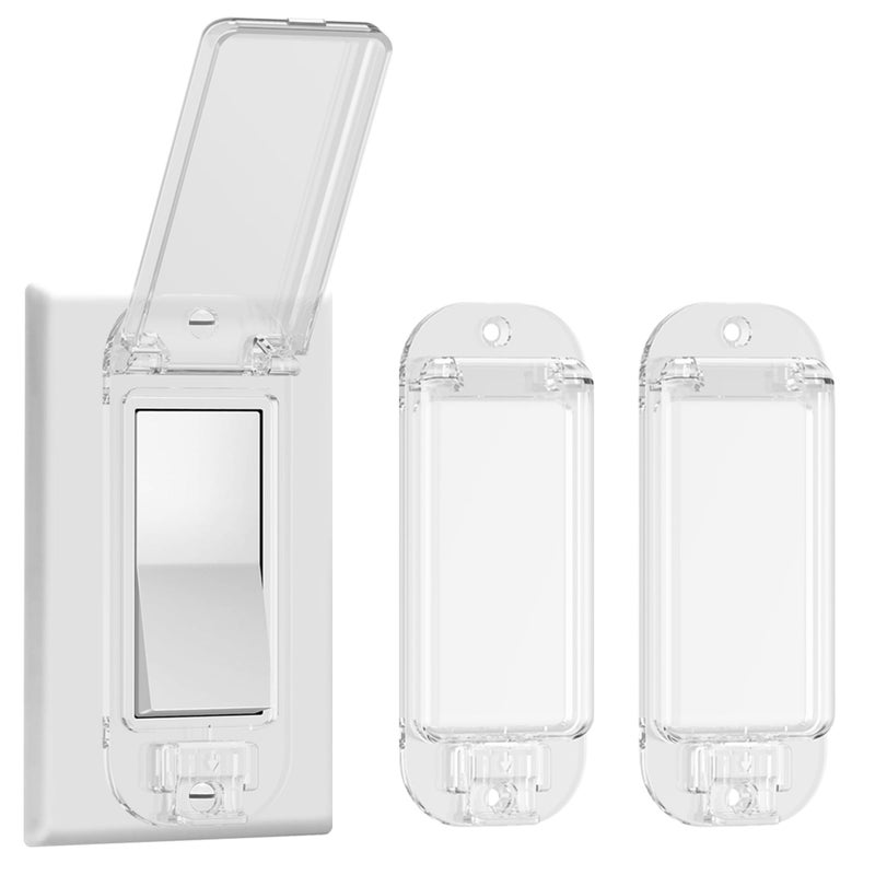 LRANFOW 2 Light Switch Guard Cover, Baby Proof Wall Switch Cover Guard for Rocker Light Switch Protects Your Lights or Circuits from Being Accidentally Turned On or Off - Image 1