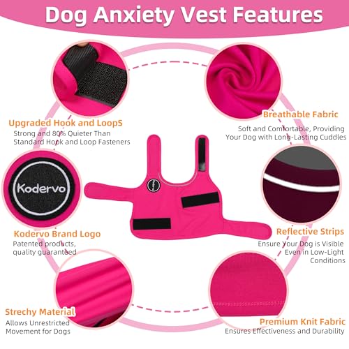 Kodervo Dog Anxiety Vest SkinFriendly Thunder Jacket for Dogs Dog Calming Shirt for Thunder Fireworks Vet Visits and Separation Keep Pet Calm Without Medicine Fit for Small Medium Large Dogs - Image 3