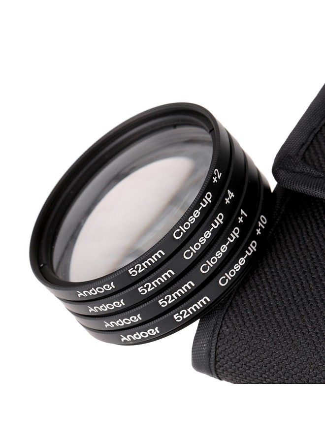 ANDOER 52mm Macro Close-Up Filter Set +1 +2 +4 +10 with Pouch for Nikon D7200 D5200 D3200 D3100 Canon Sony Pentax DSLRs  - Image 1
