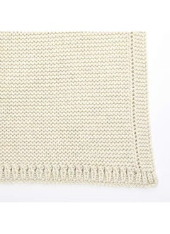 The Little Green Sheep Organic Knitted Cellular Baby Blanket Linen  - Image 4