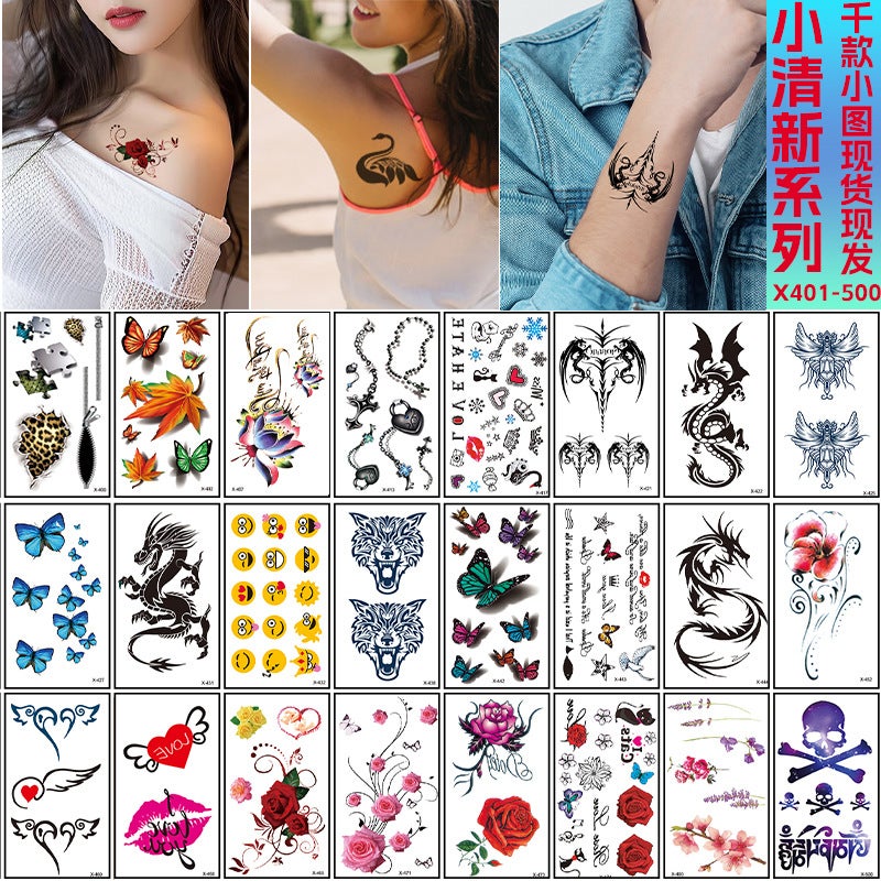 Personalized Small Pattern Tattoo Stickers Flowers Butterfly Small Fresh Tattoo Stickers Factory Supply - Image 2