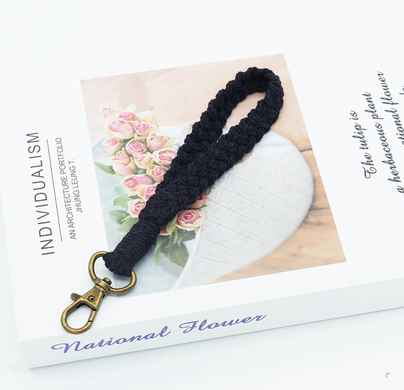 Moydolo Macrame Boho Keychain Bracelet Holder Handmade Keychain Wristlet Key Chain Wrist Lanyard for Women Girls - Image 2