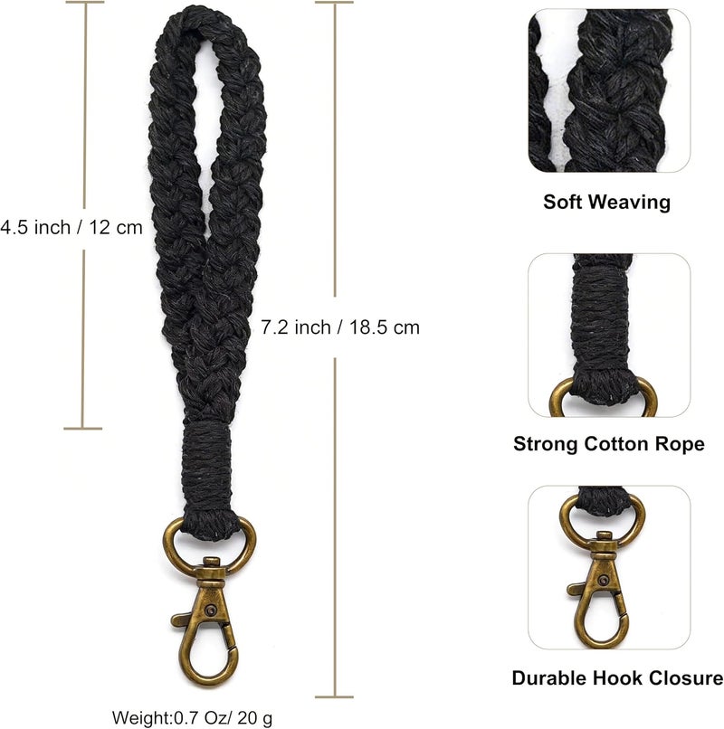 Moydolo Macrame Boho Keychain Bracelet Holder Handmade Keychain Wristlet Key Chain Wrist Lanyard for Women Girls - Image 1